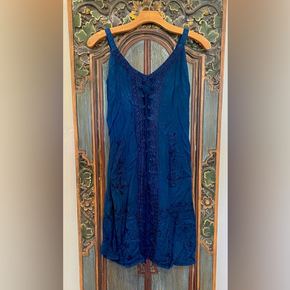 NWT Sakkas Boho Corset Type Dress Navy L/XL